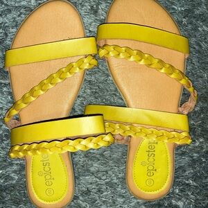 Epic Step Yellow Braided Women's Sandals
